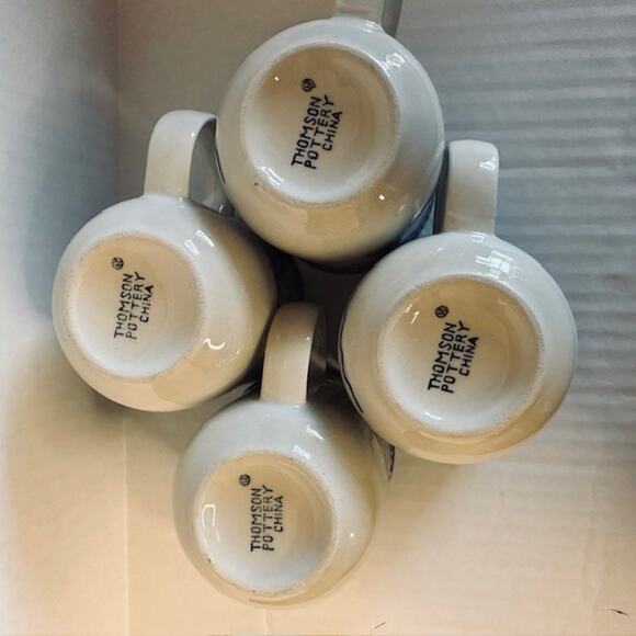 Thomson Snowman, Mug set of 4, Blue Speckles On Half, Snowman/Center Christmas - Picture 6 of 10